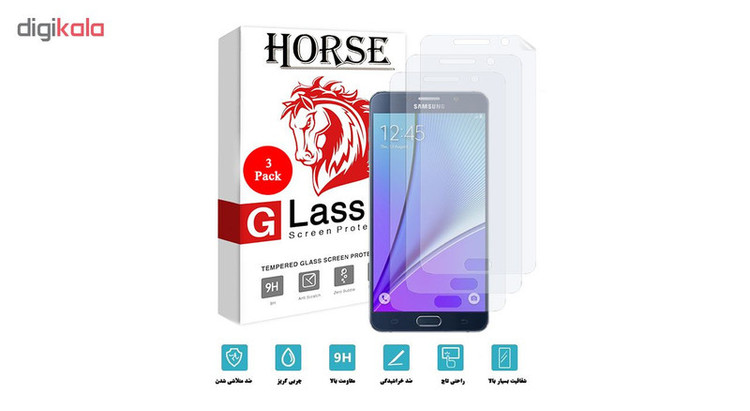 محافظ صفحه نمایش هورس مدل FSN مناسب برای گوشی موبایل سامسونگ Galaxy Note 5 بسته سه عددی