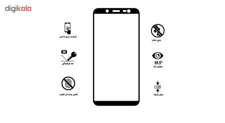 محافظ صفحه نمایش 5D هورس مدل FAG مناسب برای گوشی موبایل سامسونگ Galaxy J6 2018 بسته سه عددی