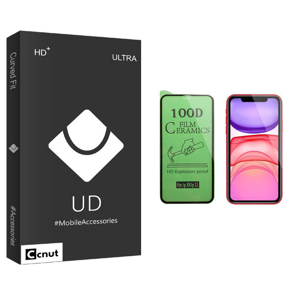 محافظ صفحه نمایش سرامیکی کوکونات مدل UD Black مناسب برای گوشی موبایل اپل iPhone XR