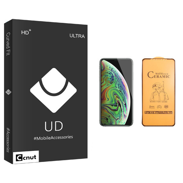 محافظ صفحه نمایش سرامیکی کوکونات مدل UD Black مناسب برای گوشی موبایل اپل iPhone XS Max