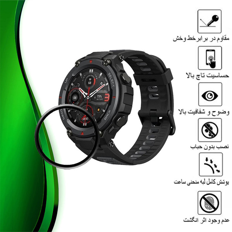 محافظ صفحه نمایش تراستکتور مدل PMMAWT مناسب برای ساعت هوشمند آمازفیت T-Rex