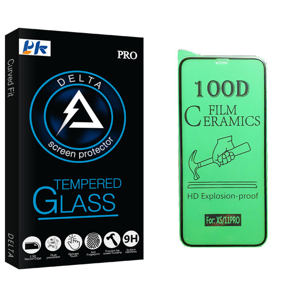 محافظ صفحه نمایش سرامیکی پی کی مدل Delta Glass مناسب برای گوشی موبایل اپل iPhone 11 Pro