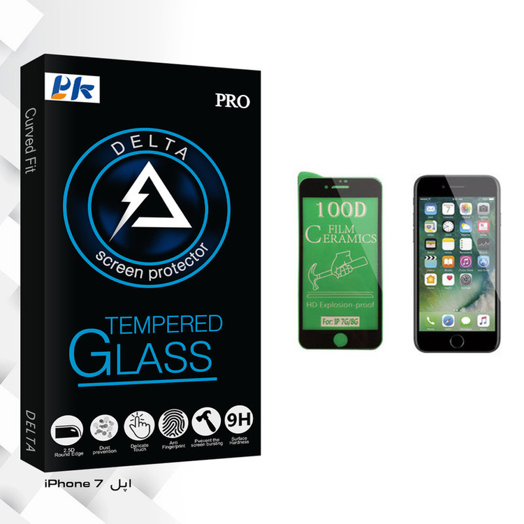 محافظ صفحه نمایش سرامیکی پی کی مدل Delta Glass مناسب برای گوشی موبایل اپل iPhone 7