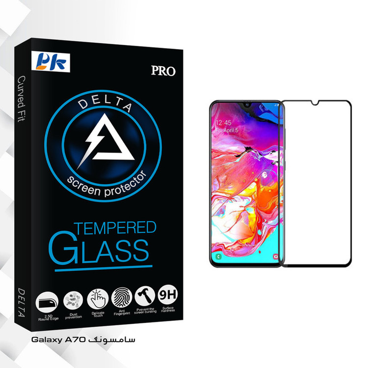 محافظ صفحه نمایش پی کی مدل Delta Glass مناسب برای گوشی موبایل سامسونگ Galaxy A70