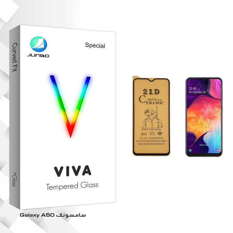 محافظ صفحه نمایش سرامیکی جانبو مدل Viva Glass مناسب برای گوشی موبایل سامسونگ Galaxy A50