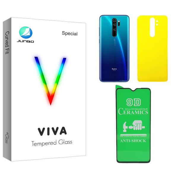 محافظ صفحه نمایش سرامیکی جانبو مدل Viva مناسب برای گوشی موبایل شیائومی Redmi Note 8 Pro به همراه محافظ پشت گوشی