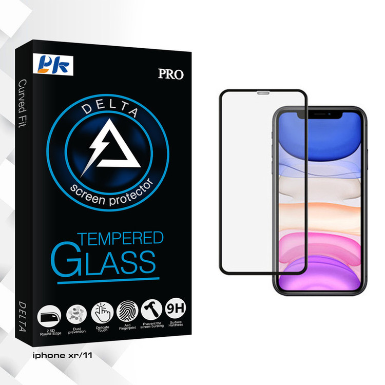 محافظ صفحه نمایش پی کی مدل Delta Glass مناسب برای گوشی موبایل اپل iPhone xr