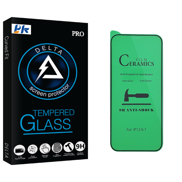محافظ صفحه نمایش سرامیکی پی کی مدل Delta Glass مناسب برای گوشی موبایل اپل iPhone 12 pro max