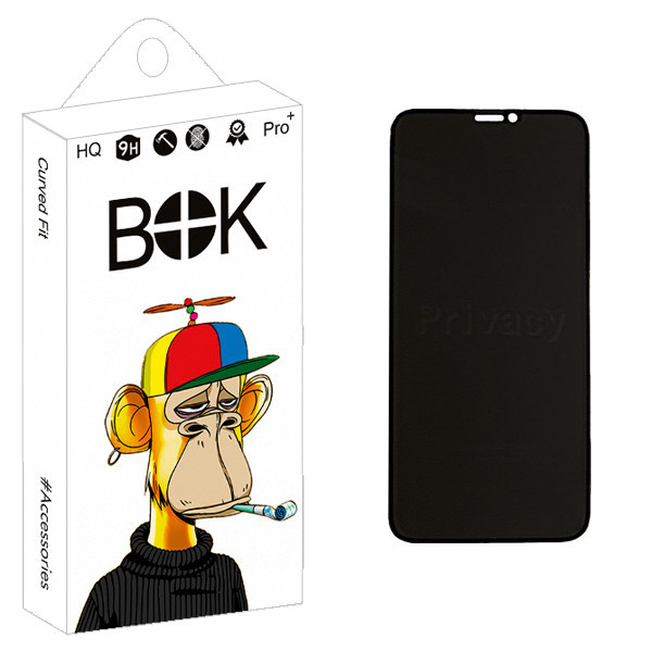 محافظ صفحه نمایش حریم شخصی بوک مدل +HD مناسب برای گوشی موبایل اپل iPhone 11 Pro