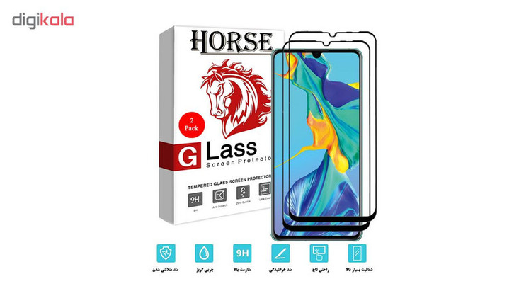 محافظ صفحه نمایش 5D هورس مدل FAG مناسب برای گوشی موبایل هوآوی P30 بسته دو عددی