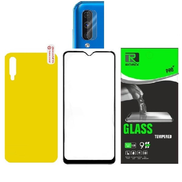 محافظ صفحه نمایش و پشت گوشی روبیکس مدل FLA50 مناسب برای گوشی موبایل سامسونگ Galaxy A50 به همراه محافظ لنز دوربین