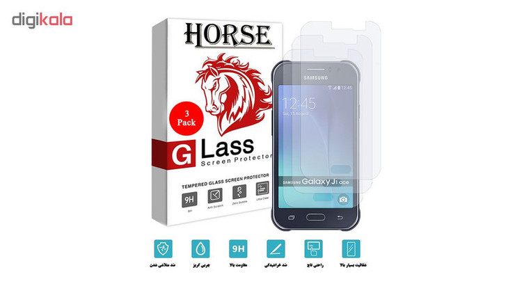 محافظ صفحه نمایش هورس مدل UCC مناسب برای گوشی موبایل سامسونگ Galaxy J1 Ace بسته سه عددی