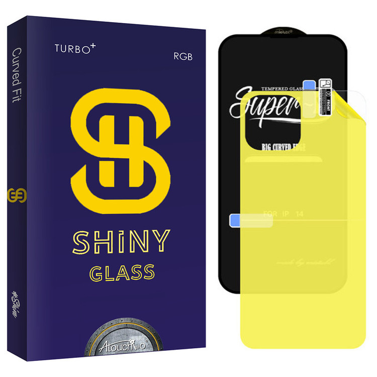 محافظ صفحه نمایش آتوچبو مدل Super-D مناسب برای گوشی موبایل اپل iPhone 14 به همراه محافظ پشت گوشی