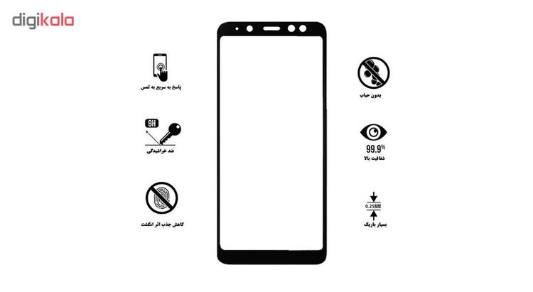 محافظ صفحه نمایش 5D هورس مدل FAG مناسب برای گوشی موبایل سامسونگ Galaxy A8 Plus 2018