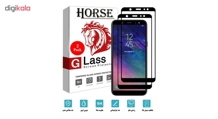 محافظ صفحه نمایش 5D هورس مدل FAG مناسب برای گوشی موبایل سامسونگ Galaxy A6 Plus 2018 بسته دو عددی