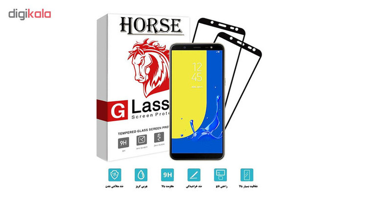محافظ صفحه نمایش 5D هورس مدل FAG مناسب برای گوشی موبایل سامسونگ Galaxy J8 2018 بسته دو عددی