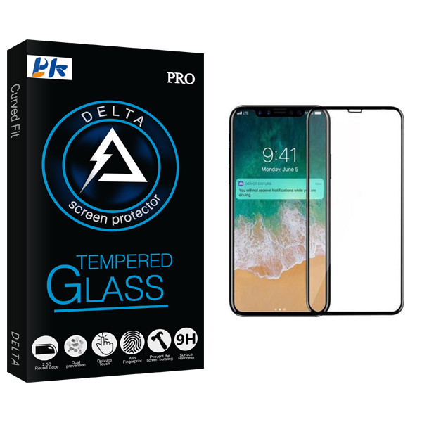 محافظ صفحه نمایش پی کی مدل Delta Glass مناسب برای گوشی موبایل اپل iPhone X