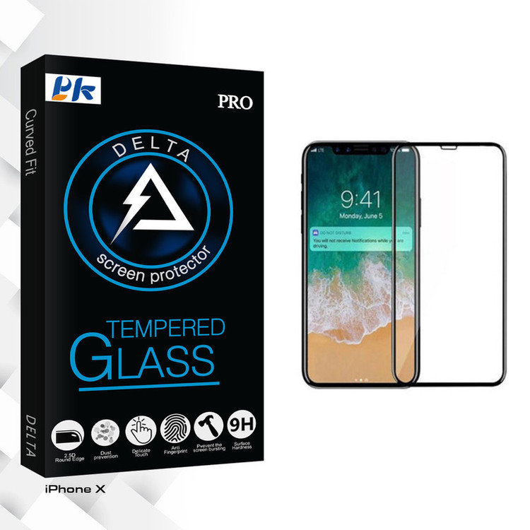 محافظ صفحه نمایش پی کی مدل Delta Glass مناسب برای گوشی موبایل اپل iPhone X