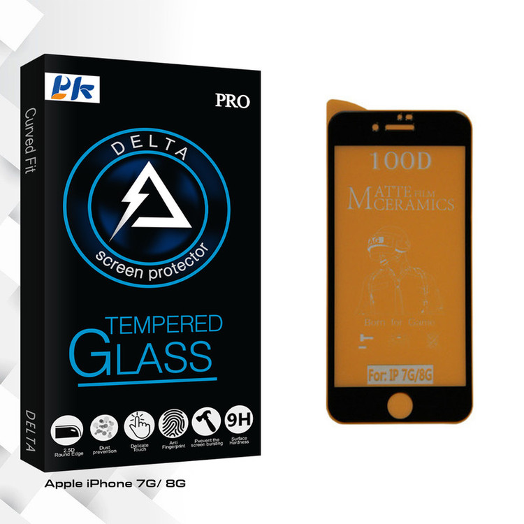 محافظ صفحه نمایش مات پی کی مدل Delta Glass مناسب برای گوشی موبایل اپل iphone 7/ 8