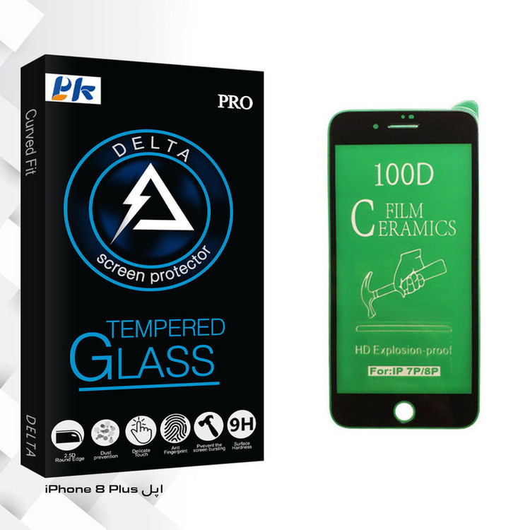 محافظ صفحه نمایش سرامیکی پی کی مدل Delta Glass مناسب برای گوشی موبایل اپل iPhone 8 Plus