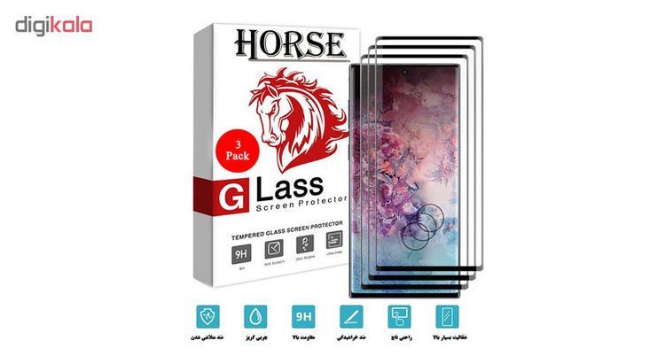محافظ صفحه نمایش 6D هورس مدل FAG مناسب برای گوشی موبایل سامسونگ Galaxy Note10 بسته سه عددی