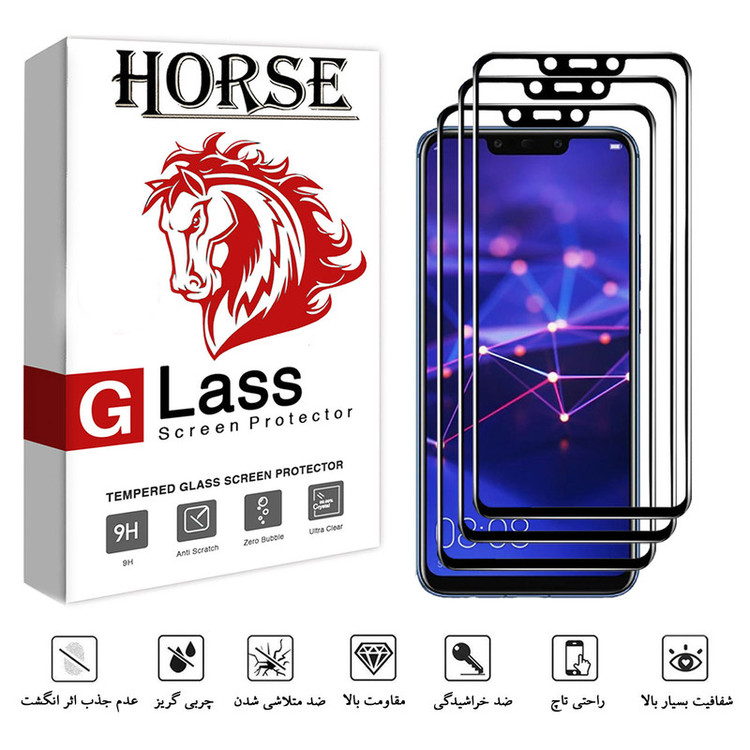 محافظ صفحه نمایش 5D هورس مدل FAG مناسب برای گوشی موبایل هوآوی Mate 20 Lite بسته سه عددی