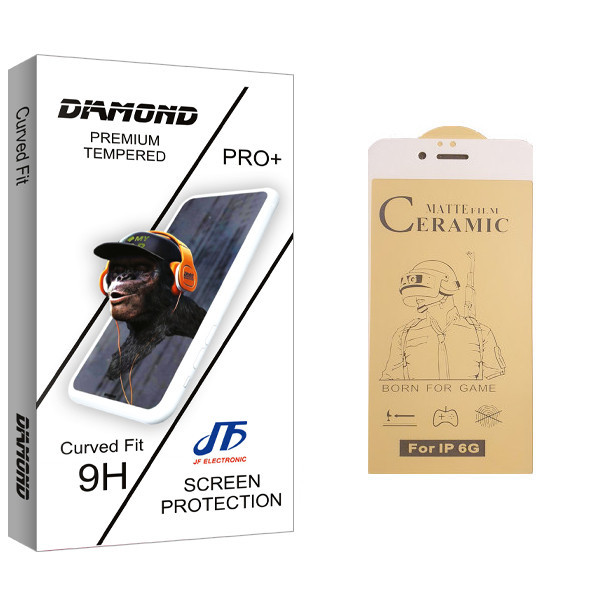 محافظ صفحه نمایش سرامیکی جی اف مدل Diamond glass مناسب برای گوشی موبایل اپل iPhone 6