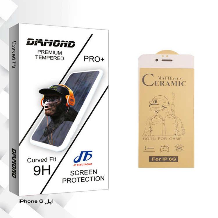 محافظ صفحه نمایش سرامیکی جی اف مدل Diamond glass مناسب برای گوشی موبایل اپل iPhone 6