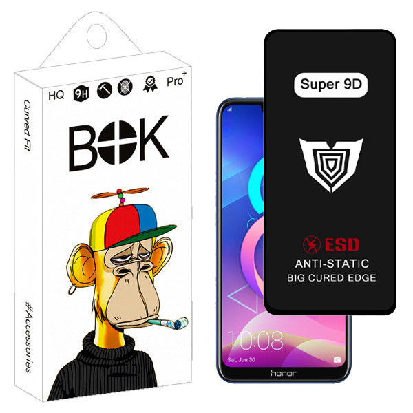 محافظ صفحه نمایش بوک مدل Super 9D Guard مناسب برای گوشی موبایل آنر 8c