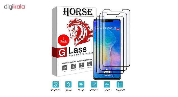 محافظ صفحه نمایش 6D هورس مدل FAG مناسب برای گوشی موبایل هوآوی Mate 20 Pro بسته سه عددی