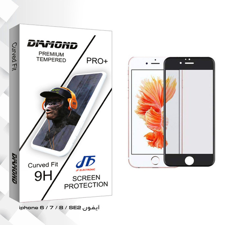 محافظ صفحه نمایش جی اف مدل Diamond glass مناسب برای گوشی اپل موبایل iphone 6 / 7 / 8 / SE2