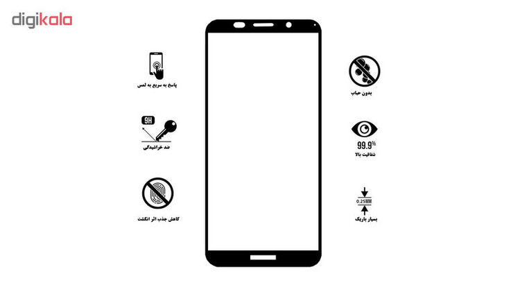 محافظ صفحه نمایش 5D هورس مدل FAG مناسب برای گوشی موبایل هوآوی Y5 2018 / Y5 Prime 2018 / Enjoy 8e Youth بسته سه عددی