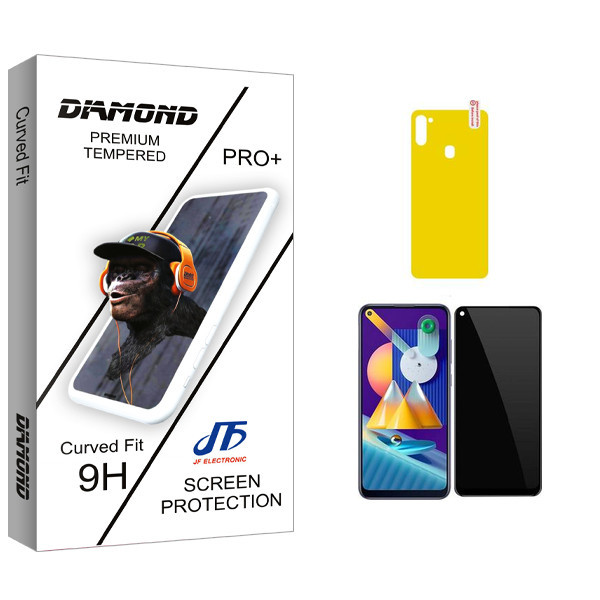 محافظ صفحه نمایش سرامیکی حریم شخصی جی اف مدل Diamond Pro مناسب برای گوشی موبایل سامسونگ Galaxy M11 محافظ پشت گوشی