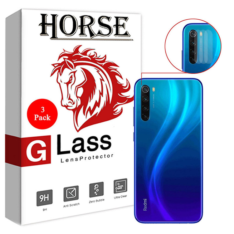 محافظ لنز دوربین هورس مدل UTF مناسب برای گوشی موبایل شیائومی Redmi Note 8 بسته سه عددی
