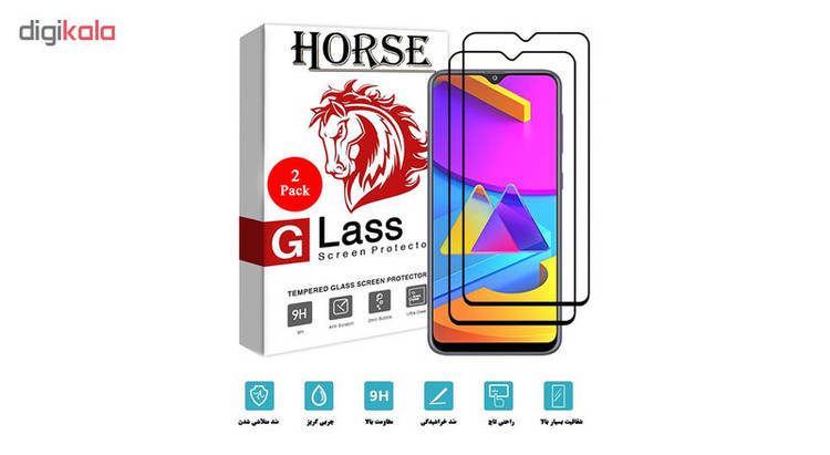 محافظ صفحه نمایش 5D هورس مدل FAG مناسب برای گوشی موبایل سامسونگ Galaxy M10s بسته دو عددی