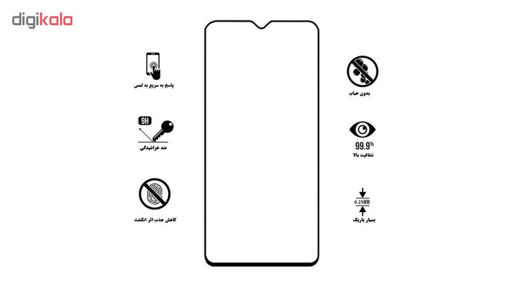 محافظ صفحه نمایش 5D هورس مدل FAG مناسب برای گوشی موبایل سامسونگ Galaxy A20s