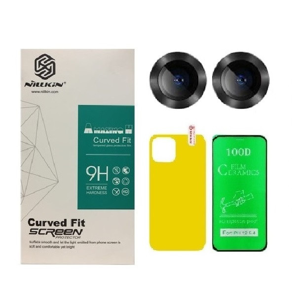 محافظ صفحه نمایش سرامیکی مدل 2CRN مناسب برای گوشی موبایل اپل iPhone 13 mini به همراه محافظ پشت گوشی و محافظ لنز دوربین
