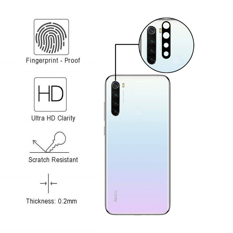 محافظ لنز دوربین سرامیکی هورس مدل HBL مناسب برای گوشی موبایل شیائومی Redmi Note 8 بسته سه عددی