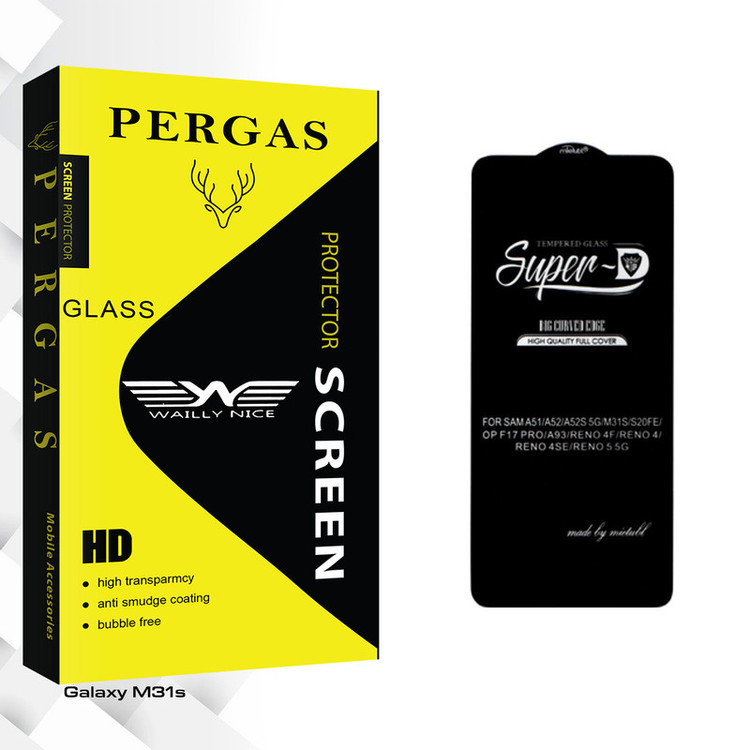 محافظ صفحه نمایش شیشه ای وایلی نایس مدل Pergas Super-D مناسب برای گوشی موبایل سامسونگ Galaxy M31s