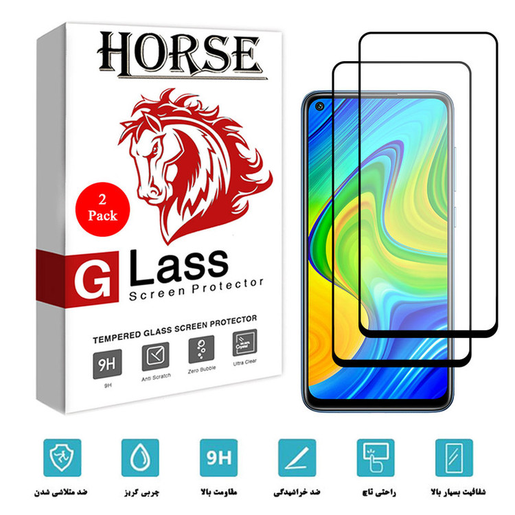 محافظ صفحه نمایش سرامیکی هورس مدل CMT مناسب برای گوشی موبایل شیائومی Redmi Note 9 بسته دو عددی