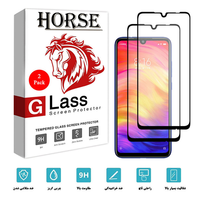 محافظ صفحه نمایش سرامیکی هورس مدل CMT مناسب برای گوشی موبایل شیائومی Redmi Note 7 بسته دو عددی