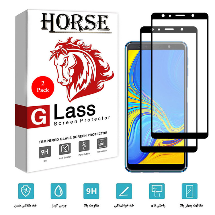 محافظ صفحه نمایش سرامیکی هورس مدل CMT مناسب برای گوشی موبایل سامسونگ Galaxy A7 2018 بسته دو عددی