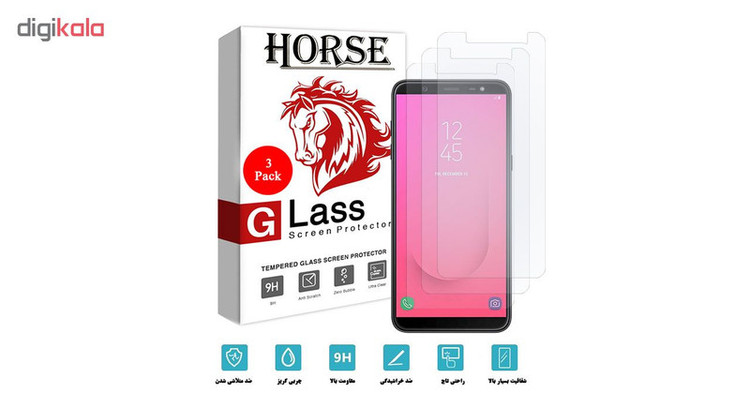 محافظ صفحه نمایش هورس مدل UCC مناسب برای گوشی موبایل سامسونگ Galaxy J8 2018 بسته سه عددی