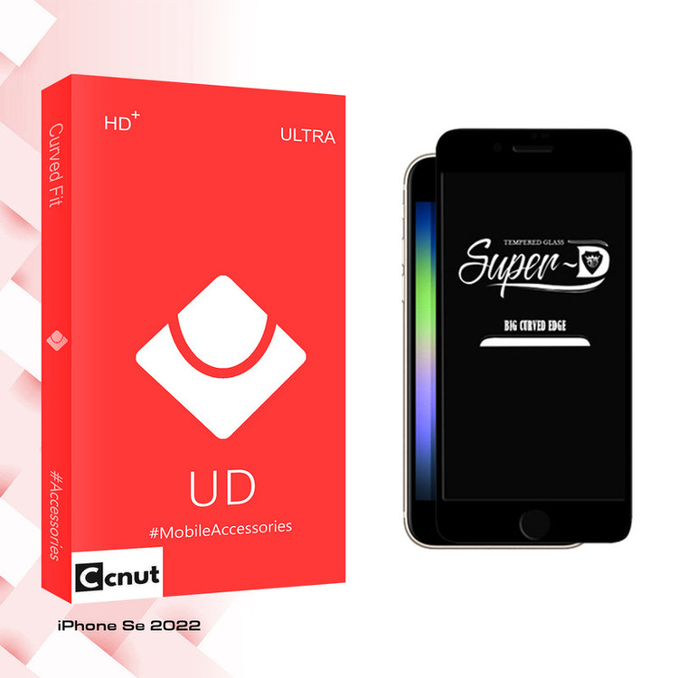 محافظ صفحه نمایش شیشه ای کوکونات مدل UD Ultra Super-D مناسب برای گوشی موبایل اپل iPhone Se 2022