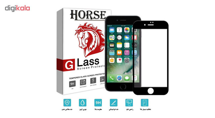 محافظ صفحه نمایش نانو و 5D هورس مدل FAG مناسب برای گوشی موبایل اپل iPhone 8 Plus مجموعه دو عددی به همراه محافظ لنز دوربین