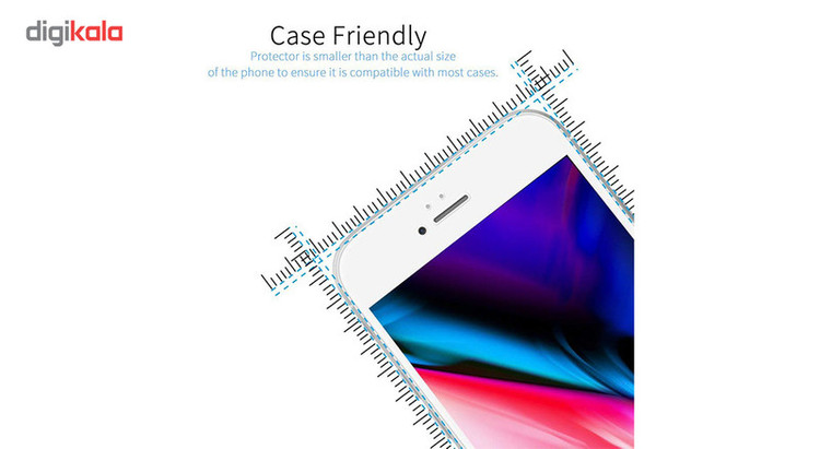 محافظ صفحه نمایش نانو و 5D هورس مدل FAG مناسب برای گوشی موبایل اپل iPhone 8 Plus مجموعه دو عددی به همراه محافظ لنز دوربین