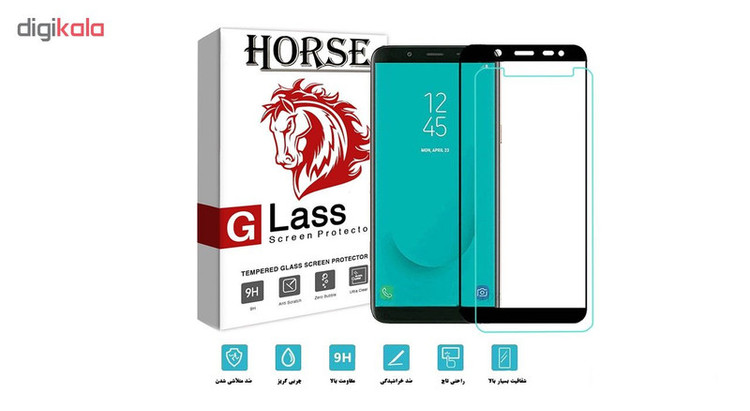 محافظ صفحه نمایش 5D هورس مدل FAG مناسب برای گوشی موبایل سامسونگ Galaxy J6 2018 مجموعه دو عددی