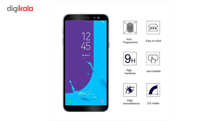 محافظ صفحه نمایش 5D هورس مدل FAG مناسب برای گوشی موبایل سامسونگ Galaxy J6 2018 مجموعه دو عددی