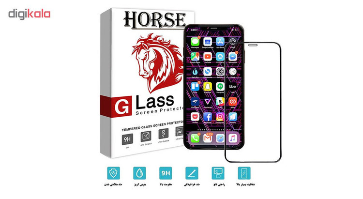 محافظ صفحه نمایش 5D هورس مدل FAG مناسب برای گوشی موبایل اپل iPhone XS Max به همراه محافظ لنز دوربین
