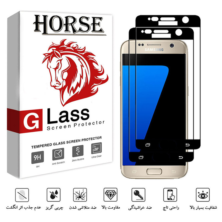 محافظ صفحه نمایش 5D هورس مدل FAG مناسب برای گوشی موبایل سامسونگ Galaxy S7 بسته دو عددی